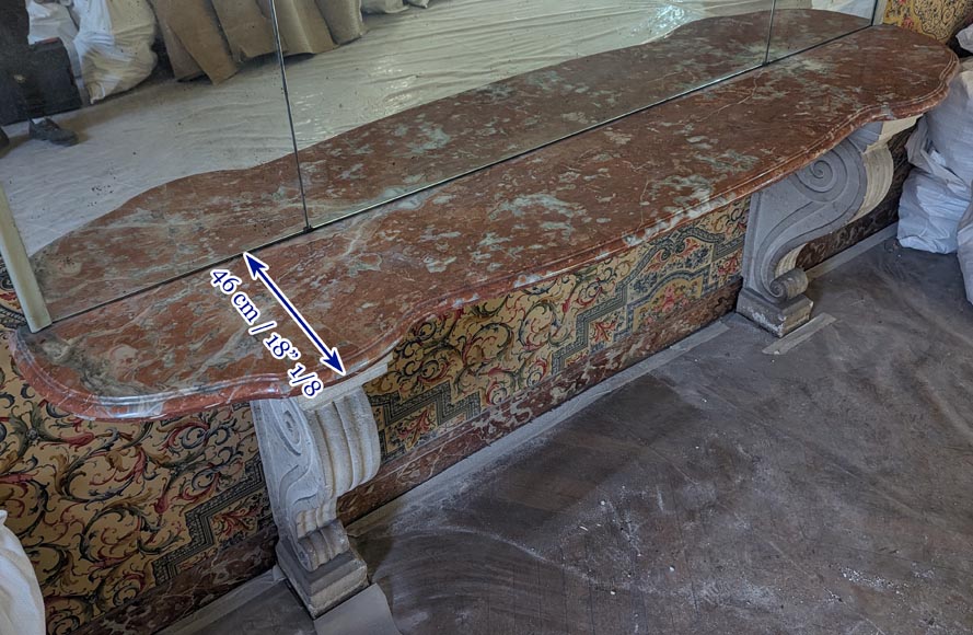 Console en marbre du Languedoc et pieds en pierre-9