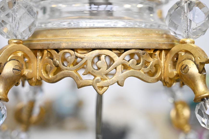 BACCARAT (Attribué à) - Lustre oriental en cristal et bronze doré inspiré d'une lampe de mosquée-3
