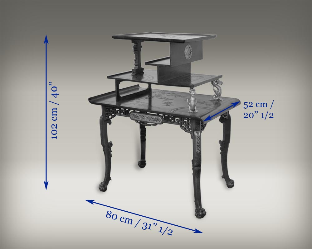 Gabriel VIARDOT (Att. à), Table japonisante à ornements de bronze doré-8