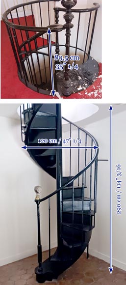 Escalier en colimaçon en chêne peint-16