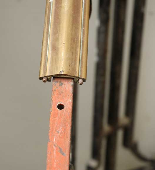 Rampe d'escalier en fer forgé avec main courante en laiton-7