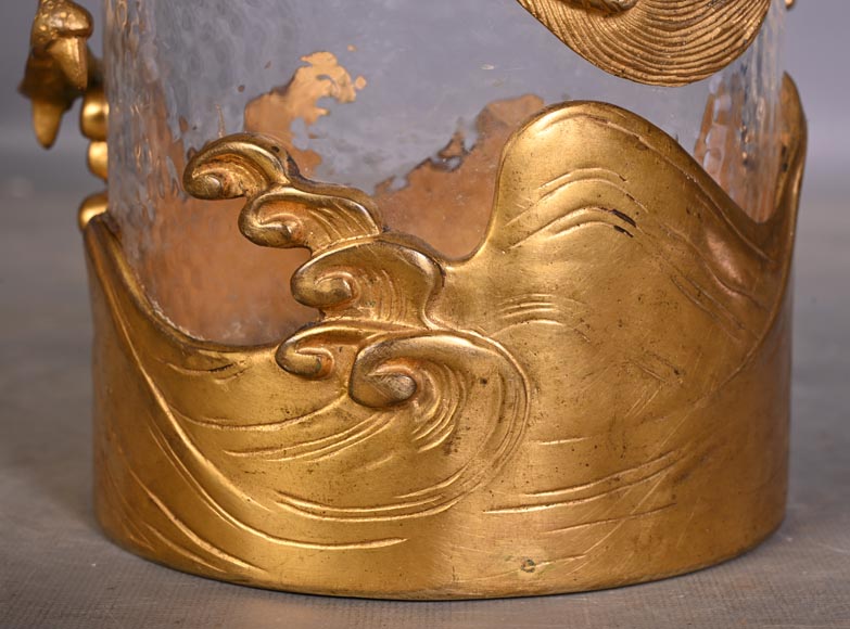 L’Escalier de Cristal (att. à), vase japonisant cylindrique en cristal et bronze doré L’Escalier de Cristal (att. à), vase japonisant cylindrique en cristal et bronze doré-7