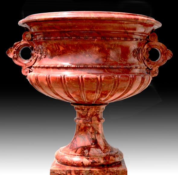 Jules CANTINI, grand vase en brèche sanguine et sa console, seconde moitié du XIXe siècle-7