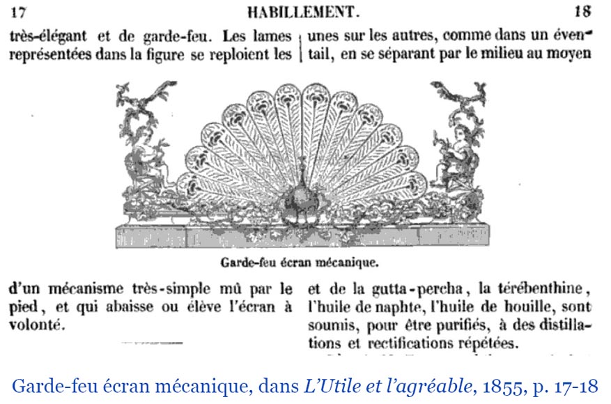 Léonard-Antoine PIÉRON, Pare-étincelles mécanique orné de félins, seconde moitié du XIXe siècle-15