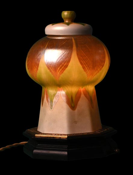 Ateliers TIFFANY, Lampe de mosquée en verre « favrile », début du XXe siècle-5