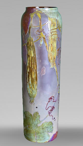 CLAIN & PERRIER - Vase En Pâte De Verre Au Décor De Coloquintes , Vers 1900 CLAIN & PERRIER - Vase En Pâte De Verre Au Décor De Coloquintes , Vers 1900-0