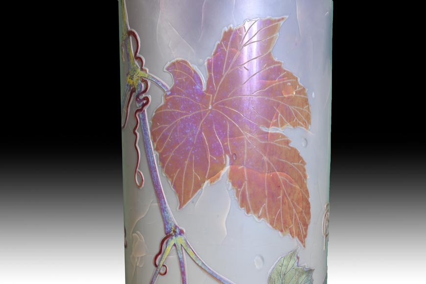 CLAIN & PERRIER - Vase En Pâte De Verre Au Décor De Coloquintes , Vers 1900 CLAIN & PERRIER - Vase En Pâte De Verre Au Décor De Coloquintes , Vers 1900-8