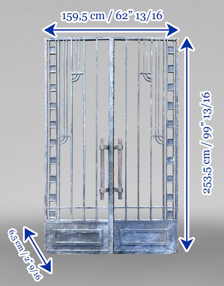 Portail en fonte à deux battants - Style Art Déco-9