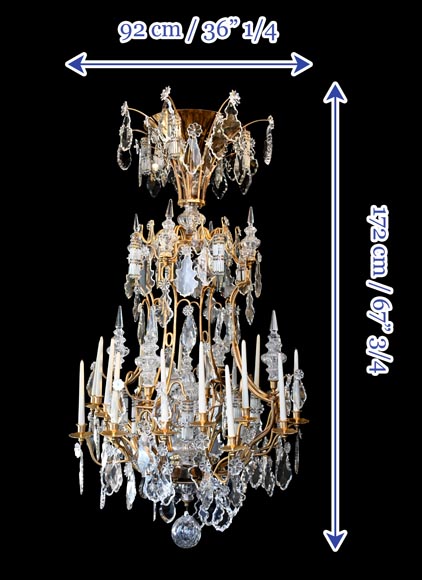 Lustre à vingt-quatre bras de lumière sur le modèle de lustres du château de Versailles, XXe siècle-15