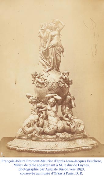 Jean-Jacques FEUCHÈRE (attribué à), Jardinière aux trois tritonnes en porphyre et en marbre, première moitié du XIXe siècle-15