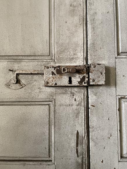 rande Double Porte Moulurée Ancienne en Bois Résineux, Peinture Sang de Bœuf rande Double Porte Moulurée Ancienne en Bois Résineux, Peinture Sang de Bœuf-7