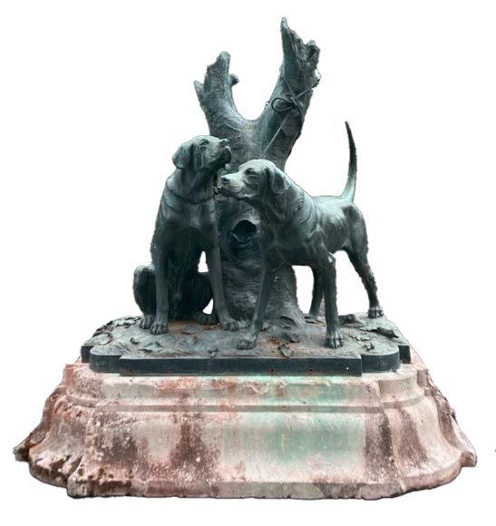 Auguste-Nicolas CAÏN, Deux importants groupes en bronze à patine vert foncé, 1893-2