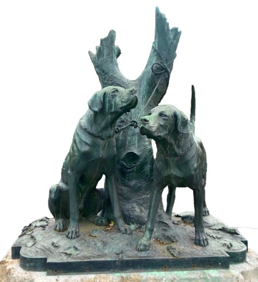 Auguste-Nicolas CAÏN, Deux importants groupes en bronze à patine vert foncé, 1893-3