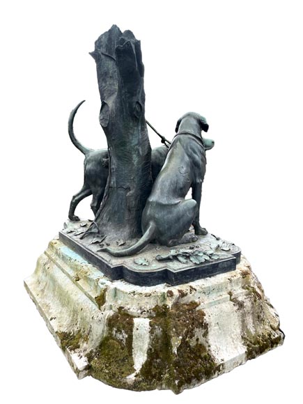 Auguste-Nicolas CAÏN, Deux importants groupes en bronze à patine vert foncé, 1893-10