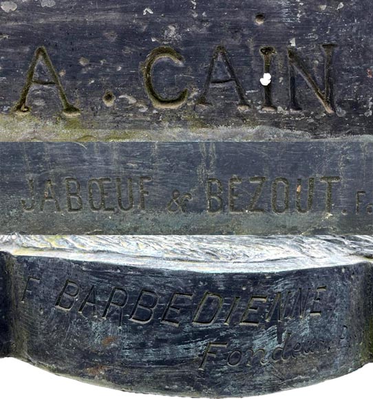 Auguste-Nicolas CAÏN, Deux importants groupes en bronze à patine vert foncé, 1893-13