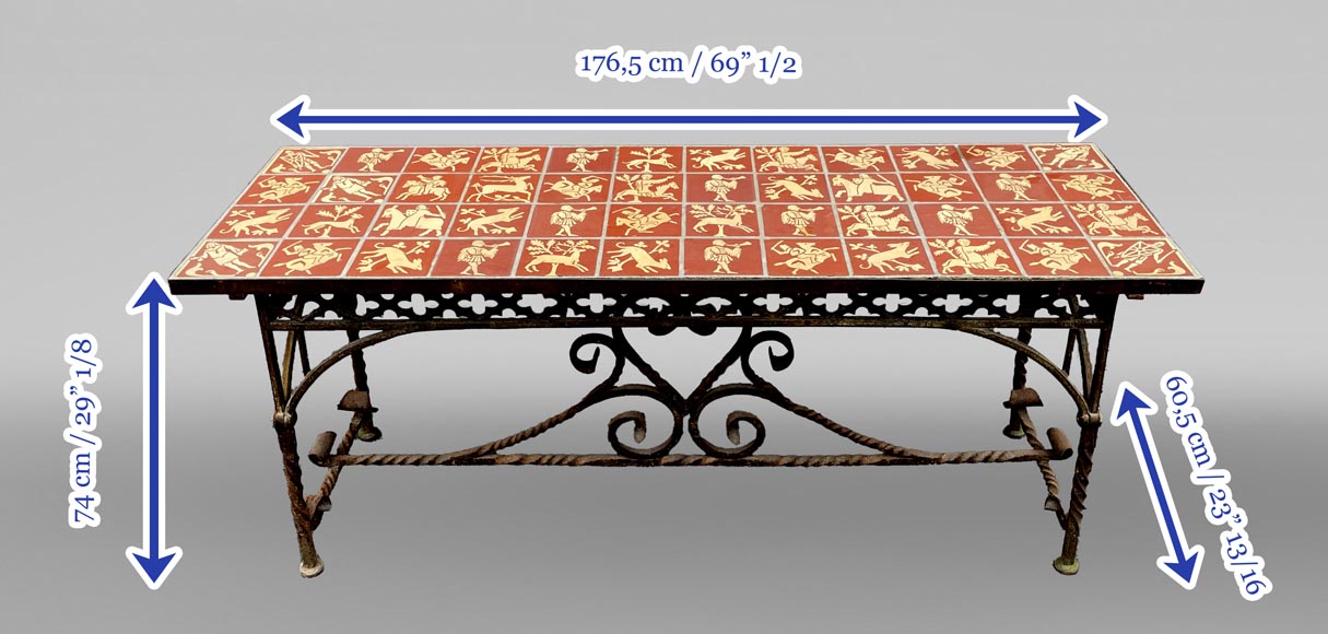 Table en fonte de style néogothique, XIXe siècle-8