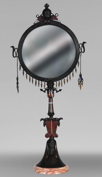 Giuseppe Parvis (attribué à), Miroir égyptisant vers 1900-0