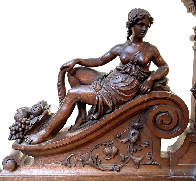 Jean-Paul MAZAROZ (1823-1900), lit à baldaquin néo-Renaissance en noyer sculpté Jean-Paul MAZAROZ (1823-1900), lit à baldaquin néo-Renaissance en noyer sculpté-5