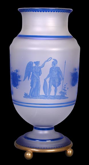 Jacques Louis Kessler Paire de vases gravés d’un décor néo-grec grâce au procédé « Kessler » Milieu du XIXe siècle-2