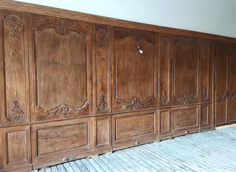 Boiserie de style Louis XV en chêne sculpté avec des éléments anciens Boiserie de style Louis XV en chêne sculpté avec des éléments anciens-8