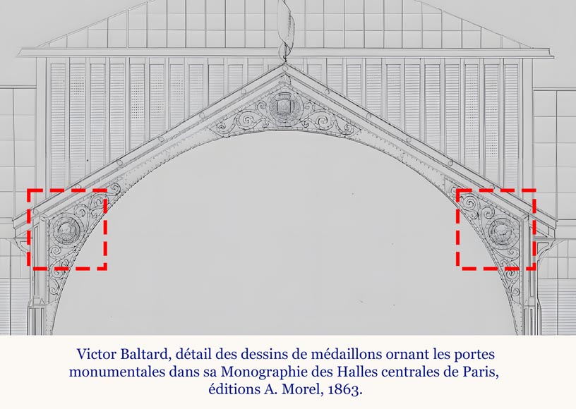 Victor BALTARD, Médaillon du Pavillon au blé et à la farine des Halles de Paris, vers 1860-7