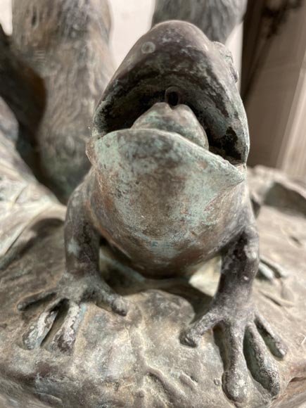 Statue de fontaine en bronze, Italie, XIXe siècle Satyre tenant des canards-9