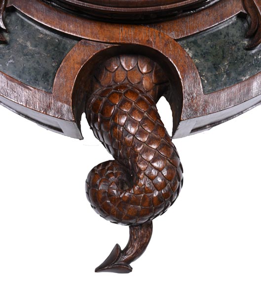 Pendule japonisante en bois sculpté et pierre semi-dure – XIXème siècle-6