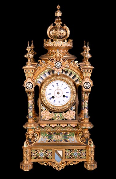 Charles Stanislas MATIFAT, pendule double-face et garnitures de style persan, 1851-1