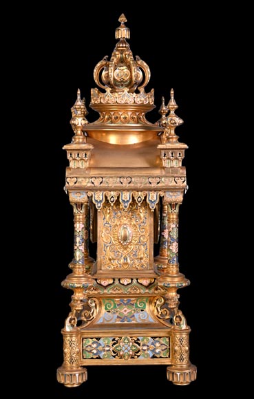 Charles Stanislas MATIFAT, pendule double-face et garnitures de style persan, 1851-3