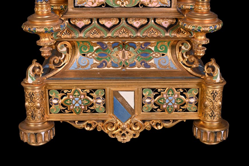 Charles Stanislas MATIFAT, pendule double-face et garnitures de style persan, 1851-10