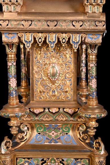 Charles Stanislas MATIFAT, pendule double-face et garnitures de style persan, 1851-12