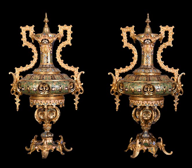 Charles Stanislas MATIFAT, pendule double-face et garnitures de style persan, 1851-13