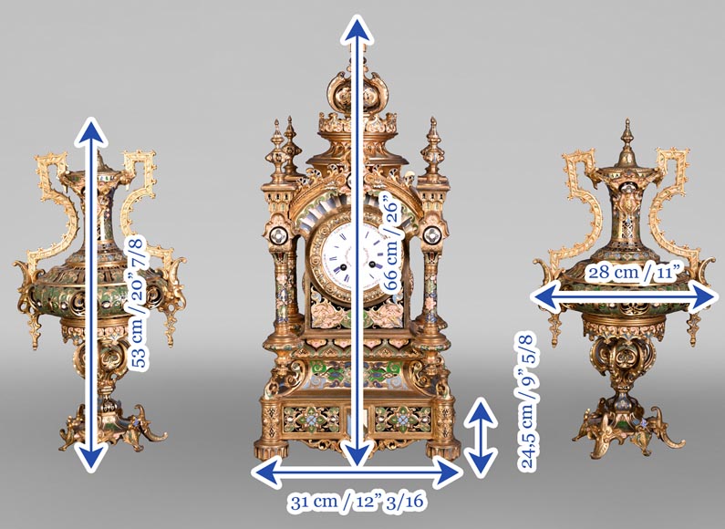 Charles Stanislas MATIFAT, pendule double-face et garnitures de style persan, 1851-21