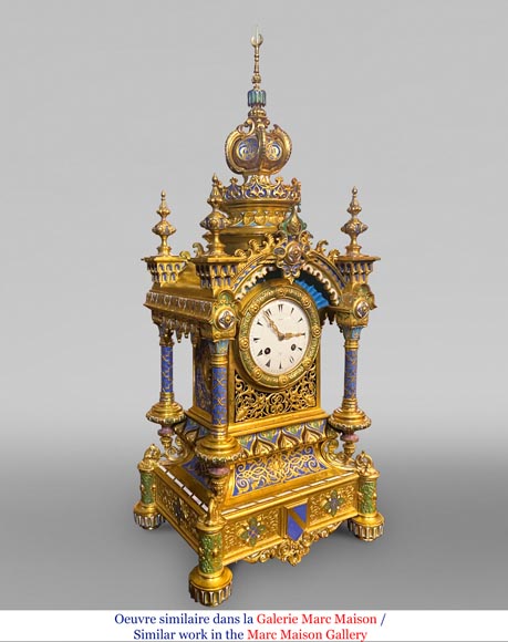 Charles Stanislas MATIFAT, pendule double-face et garnitures de style persan, 1851-22