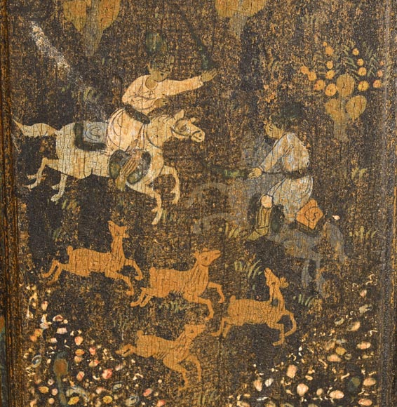 Art Qâdjâr, Ensemble de portes décorées d’importantes scènes de vie persane, fin XIXe siècle-7