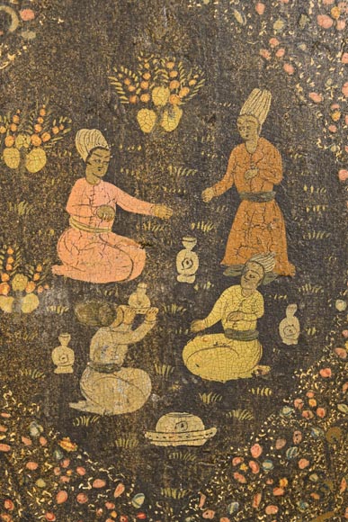 Art Qâdjâr, Ensemble de portes décorées d’importantes scènes de vie persane, fin XIXe siècle-11