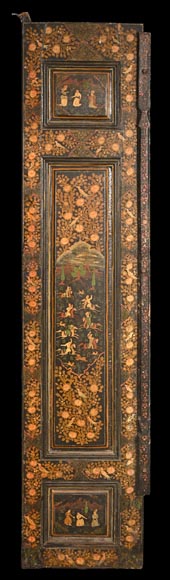 Art Qâdjâr, Ensemble de portes décorées d’importantes scènes de vie persane, fin XIXe siècle-15