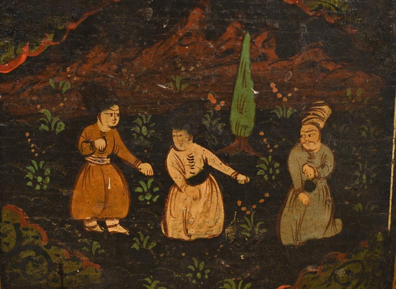 Art Qâdjâr, Ensemble de portes décorées d’importantes scènes de vie persane, fin XIXe siècle-20