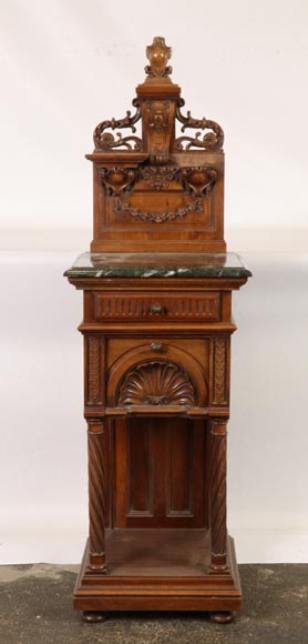 Louis MALARD, chambre à coucher en noyer sculpté-12