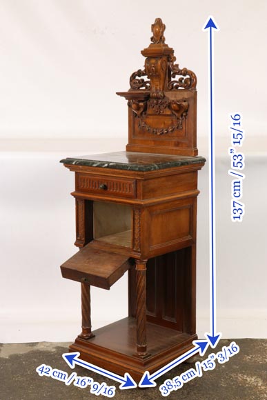 Louis MALARD, chambre à coucher en noyer sculpté-13