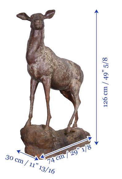 Statue en fonte d’une biche, XIXe siècle-11