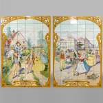 Faïencerie de Sarreguemines, Deux panneaux en céramique de scènes parisiennes, à partir de 1881