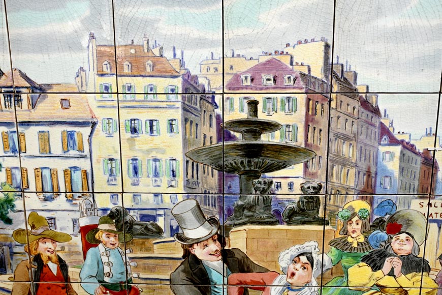 Faïencerie de Sarreguemines, Deux panneaux en céramique de scènes parisiennes, à partir de 1881-8