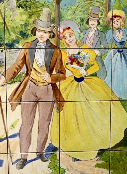 Faïencerie de Sarreguemines, Deux panneaux en céramique de scènes parisiennes, à partir de 1881-12