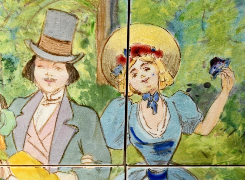 Faïencerie de Sarreguemines, Deux panneaux en céramique de scènes parisiennes, à partir de 1881-13