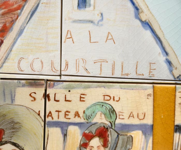 Faïencerie de Sarreguemines, Deux panneaux en céramique de scènes parisiennes, à partir de 1881-14