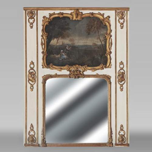 Trumeau d'époque Louis XV à la scène pastorale