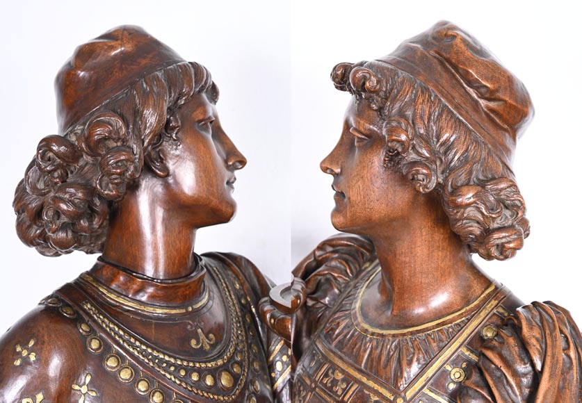 GUÉRET FRÈRES (ébénistes) et CARRIER-BELLEUSE (modèle de), Paire de porte-torchères « Pages », modèle de l’exposition universelle de 1867-10