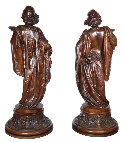 GUÉRET FRÈRES (ébénistes) et CARRIER-BELLEUSE (modèle de), Paire de porte-torchères « Pages », modèle de l’exposition universelle de 1867-12