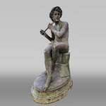 Fonderie DURENNE – Jeune berger Daphnis jouant de la flûte